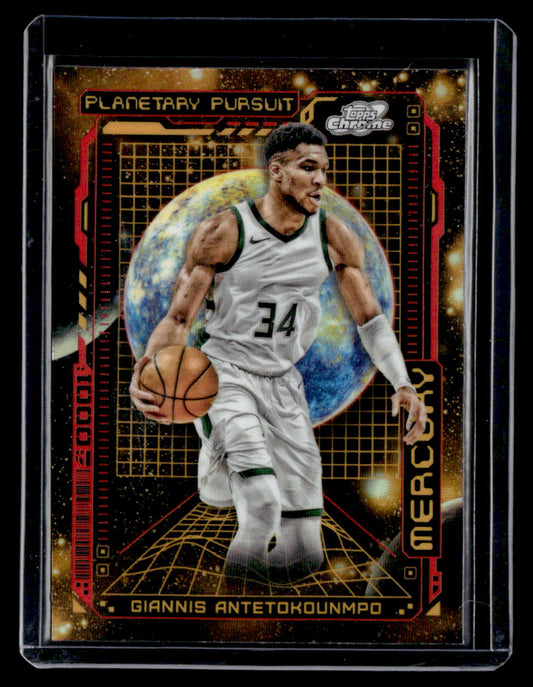 Topps 2023-24 Topps Chrome Cosmic,2023-24 Topps Chrome Cosmic,Giannis Antetokounmpo - PPM-3,Planetary Pursuit Mercury