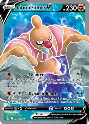 Pokemon,Pokemon GO,Conkeldurr V (Full Art) - 073/078,Holofoil,Ultra Rare,Near Mint
