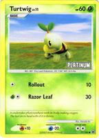 Pokemon,Burger King Promos,Turtwig - 77/100 [Platinum] - 077/100,Reverse Holofoil,Promo,Damaged