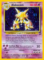 Pokemon,Base Set 2,Alakazam - 001/130,Holofoil,Holo Rare,Damaged