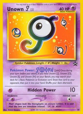 Pokemon,WoTC Promo,Unown [J] - 38/53,Normal,Promo,Damaged