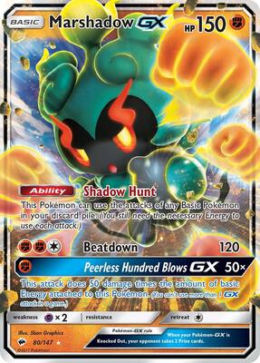 Pokemon,SM - Burning Shadows,Marshadow - 80/147,Holofoil,Ultra Rare,Near Mint