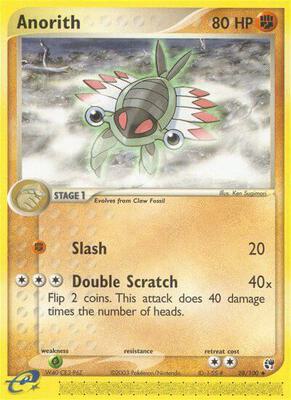 Pokemon,EX Sandstorm,Anorith - 28/100,Reverse Holofoil,Uncommon,Moderately Played