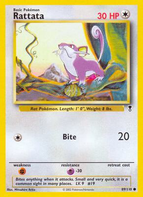 Pokemon,Legendary Collection,Rattata - 089/110,Reverse Holofoil,Common,Moderately Played