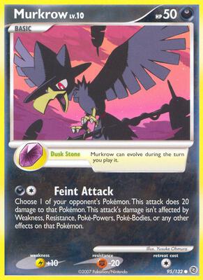 Pokemon,Secret Wonders,Murkrow - 95/132,Reverse Holofoil,Common,Moderately Played