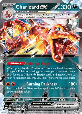 Pokemon,SV03: Obsidian Flames,Charizard ex - 125/197,Holofoil,Double Rare,Lightly Played