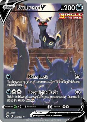 Pokemon,SWSH07: Evolving Skies,Umbreon V (Alternate Full Art) - 189/203,Holofoil,Ultra Rare,Near Mint