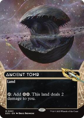 Magic: The Gathering,Edge of Eternities: Stellar Sights,Ancient Tomb (0001) (Borderless),Normal,Mythic,Moderately Played
