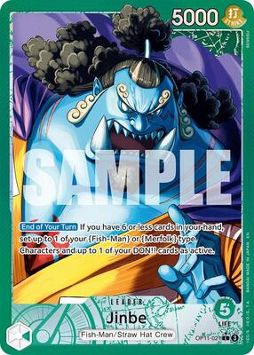 One Piece Card Game,A Fist of Divine Speed,Jinbe (021) (Alternate Art) - OP11-021,Foil,Leader,Near Mint