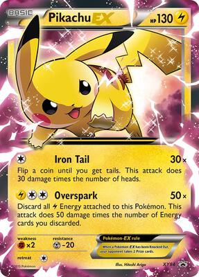 Pokemon,XY Promos,Pikachu EX - XY84,Holofoil,Promo,Damaged