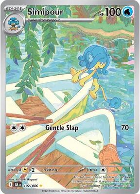 Pokemon,SV: Black Bolt,Simipour - 102/086,Holofoil,Illustration Rare,Lightly Played