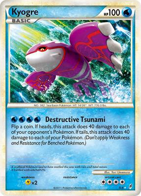 Pokemon,Call of Legends,Kyogre (Shiny) - SL6,Holofoil,Shiny Holo Rare,Damaged