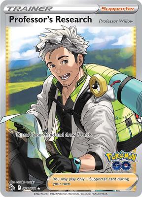 Pokemon,Pokemon GO,Professor's Research (Full Art) - 078/078,Holofoil,Ultra Rare,Near Mint