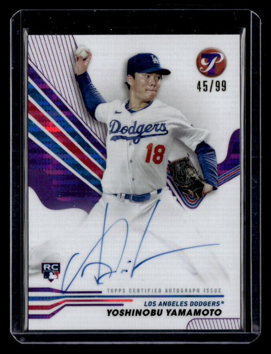 Topps 2024 Topps Pristine,2024 Topps Pristine,Yoshinobu Yamamoto - PA-YY,Pristine Autographs Purple Pristine Refractors