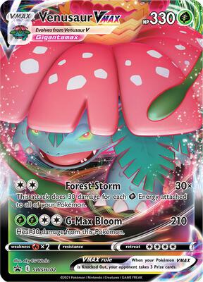 Pokemon,SWSH: Sword & Shield Promo Cards,Venusaur VMAX - SWSH102,Holofoil,Promo,Near Mint