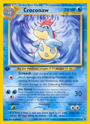 Pokemon,Neo Genesis,Croconaw (31) - 031/111,1st Edition,Uncommon,Moderately Played
