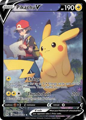 Pokemon,SWSH11: Lost Origin Trainer Gallery,Pikachu V - TG16/TG30,Holofoil,Ultra Rare,Near Mint