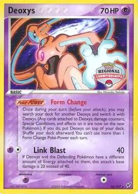Pokemon,League & Championship Cards,Deoxys - 16/107 (Regional Championships) - 016/107,Normal,Promo,Moderately Played