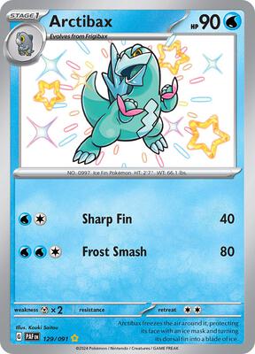 Pokemon,SV: Paldean Fates,Arctibax - 129/091,Holofoil,Shiny Rare,Lightly Played