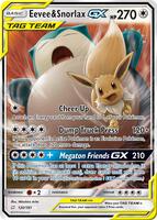 Pokemon,SM - Team Up,Eevee & Snorlax GX - 120/181,Holofoil,Ultra Rare,Near Mint