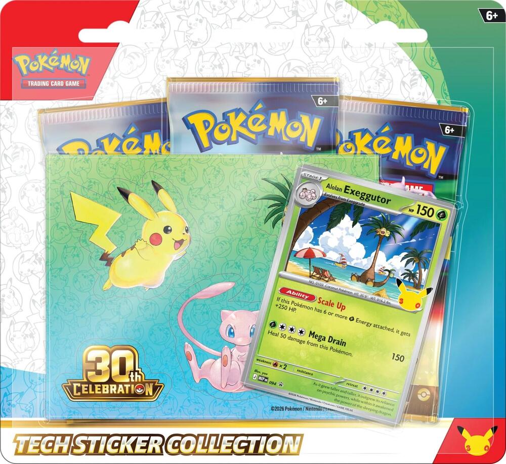 Pokémon pokemon me 30th celebration tech sticker collection alolan exeggutor