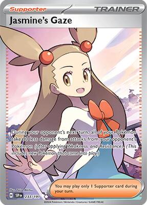 Pokemon,SV08: Surging Sparks,Jasmine's Gaze - 233/191,Holofoil,Ultra Rare,Near Mint
