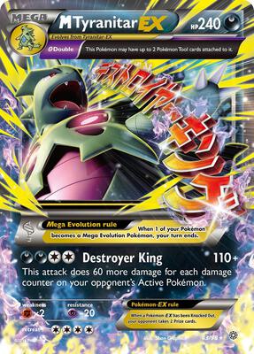 Pokemon,XY - Ancient Origins,M Tyranitar EX - 43/98,Holofoil,Ultra Rare,Heavily Played