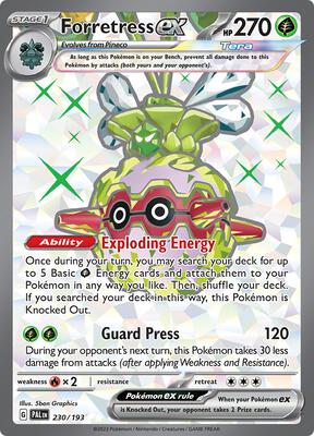 Pokemon,SV02: Paldea Evolved,Forretress ex - 230/193,Holofoil,Ultra Rare,Lightly Played