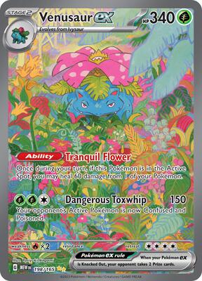 Pokemon,SV: Scarlet & Violet 151,Venusaur ex - 198/165,Holofoil,Special Illustration Rare,Lightly Played