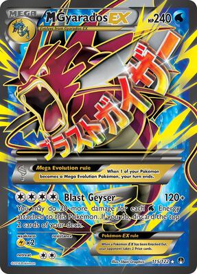 Pokemon,XY - BREAKpoint,M Gyarados EX (Full Art) - 115/122,Holofoil,Ultra Rare,Heavily Played