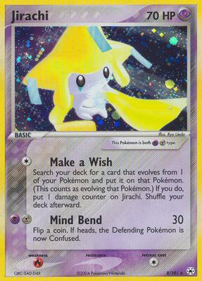 Pokemon,EX Hidden Legends,Jirachi - 8/101,Reverse Holofoil,Holo Rare,Moderately Played