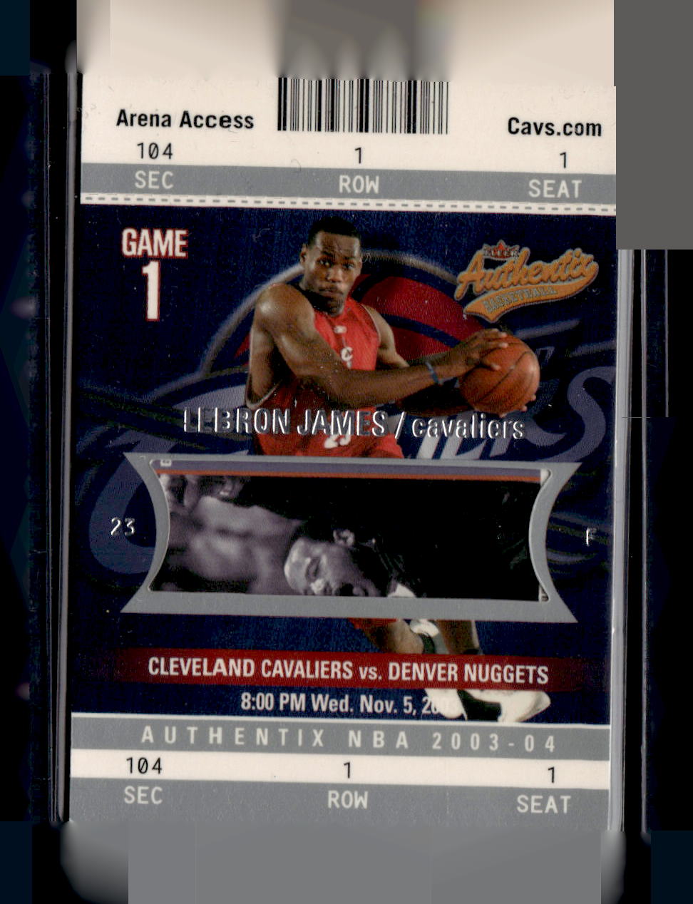 Fleer 2003-04 Fleer Authentix,2003-04 Fleer Authentix,LeBron James - 104,NM