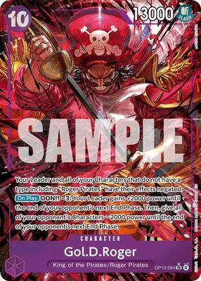 One Piece Card Game,Carrying On His Will,Gol.D.Roger (064) (Alternate Art) - OP13-064,Foil,Super Rare,Near Mint