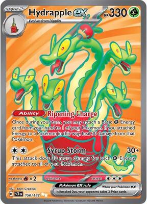 Pokemon,SV07: Stellar Crown,Hydrapple ex - 156/142,Holofoil,Ultra Rare,Moderately Played