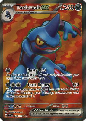 Pokemon,SV01: Scarlet & Violet Base Set,Toxicroak ex - 232/198,Holofoil,Ultra Rare,Near Mint