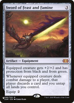 Magic: The Gathering,The List Reprints,Sword of Feast and Famine - 296/332,Normal,Mythic,Lightly Played