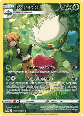 Pokemon,SWSH11: Lost Origin Trainer Gallery,Roserade - TG02/TG30,Holofoil,Ultra Rare,Near Mint