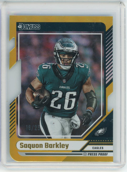 Donruss 2024 Donruss,2024 Donruss,Saquon Barkley - 32,Press Proof Gold Die Cut