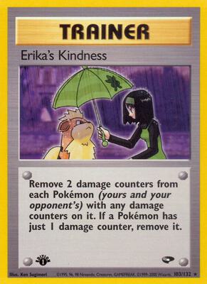 Pokemon,Gym Challenge,Erika's Kindness - 103/132,1st Edition,Rare,Moderately Played