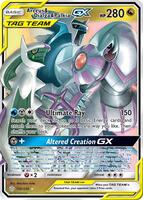 Pokemon,SM - Cosmic Eclipse,Arceus & Dialga & Palkia GX - 156/236,Holofoil,Ultra Rare,Heavily Played
