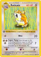 Pokemon,Base Set (Shadowless),Raticate - 040/102,Unlimited,Uncommon,Moderately Played