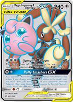 Pokemon,SM - Cosmic Eclipse,Mega Lopunny & Jigglypuff GX (Full Art) - 225/236,Holofoil,Ultra Rare,Near Mint