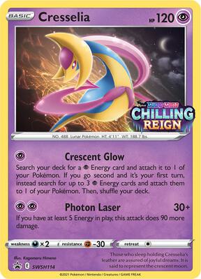 Pokemon,SWSH: Sword & Shield Promo Cards,Cresselia - SWSH114 (Prerelease),Holofoil,Promo,Near Mint