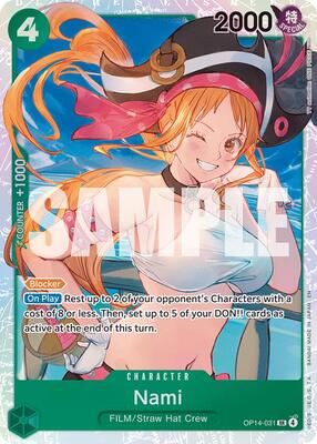 One Piece Card Game,The Azure Sea's Seven,Nami - OP14-031,Foil,Super Rare,Near Mint