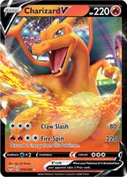 Pokemon,SWSH03: Darkness Ablaze,Charizard V - 019/189,Holofoil,Ultra Rare,Damaged