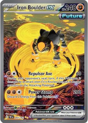 Pokemon,SV05: Temporal Forces,Iron Boulder ex - 207/162,Holofoil,Special Illustration Rare,Near Mint