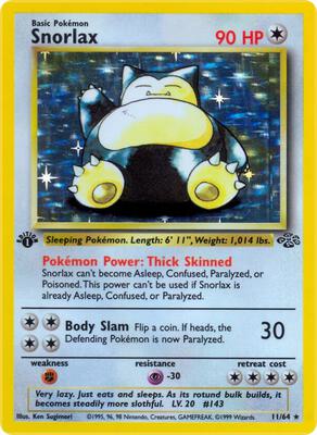 Pokemon,Jungle,Snorlax (11) - 11/64,Unlimited Holofoil,Holo Rare,Lightly Played