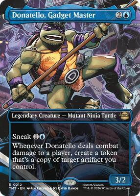 Magic: The Gathering,Teenage Mutant Ninja Turtles,Donatello, Gadget Master (Borderless) - 212,Foil,Rare,Lightly Played
