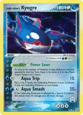Pokemon,Team Magma vs Team Aqua,Team Aqua's Kyogre - 3/95,Holofoil,Holo Rare,Damaged
