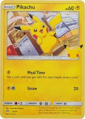 Pokemon,McDonald's 25th Anniversary Promos,Pikachu - 25/25 - 025/025,Holofoil,Promo,Moderately Played
